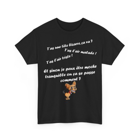 T-shirt noir t'as l'air malade