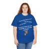 femme avec T-shirt bleu royal t'as l'air malade