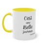 Mug jaune c'est une belle journée