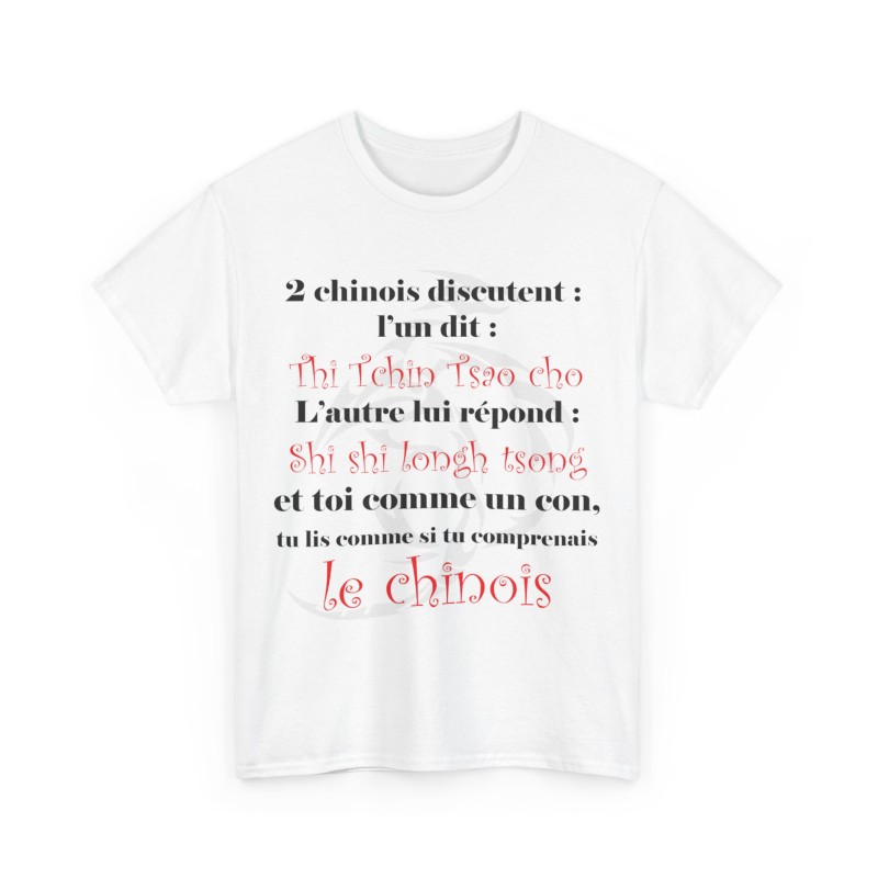 T-shirt Blanc 2 chinois discutent