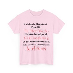 T-shirt rose 2 chinois discutent