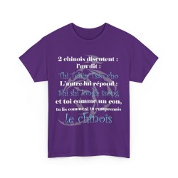 T-shirt violet 2 chinois discutent