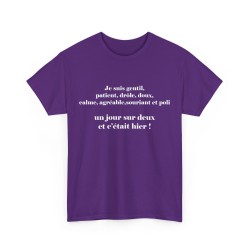 T-shirt violet je suis gentil...