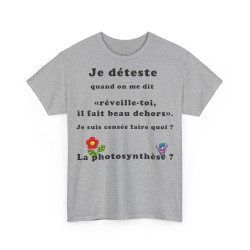 T-shirt gris femme je déteste quand on me dis