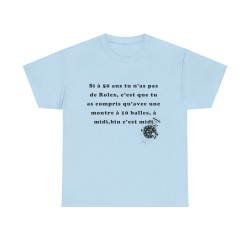 T-shirt bleu ciel si à 50 ans tu n'as pas de Rolex