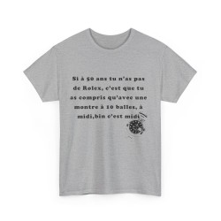 T-shirt gris si à 50 ans tu n'as pas de Rolex