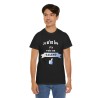 homme avec T-shirt noir je m'en fou j'y vais au talent