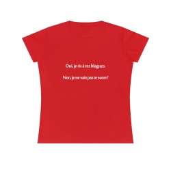 T-shirt ajusté rouge oui je ris a tes blagues