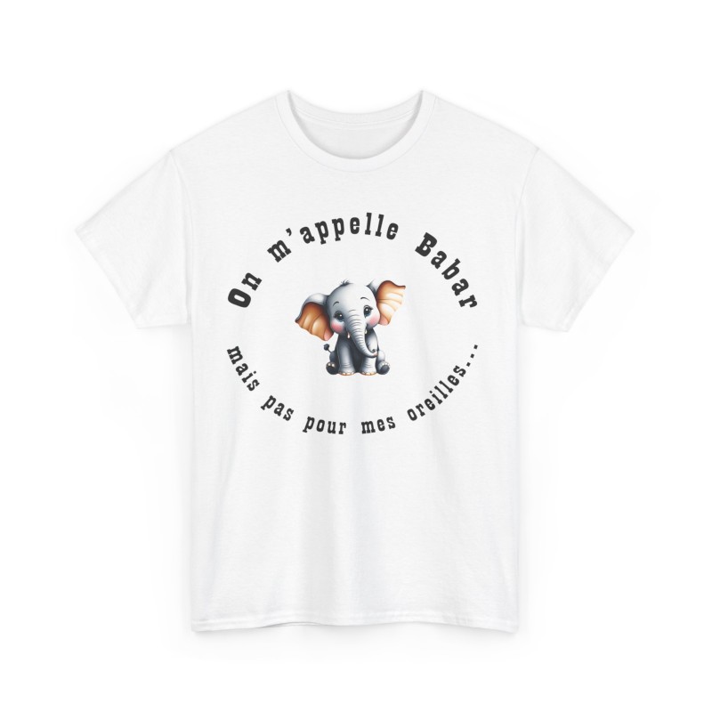 t-shirt blanc on m'appelle Babar