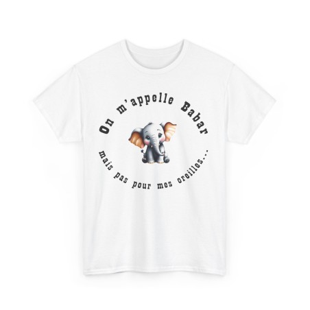 t-shirt blanc on m'appelle Babar