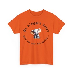 t-shirt orange on m'appelle Babar