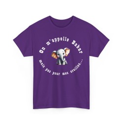 t-shirt violet on m'appelle Babar