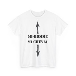 T-shirt Mi-homme mi-cheval Blanc