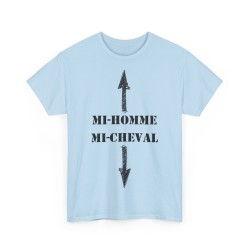 T-shirt Mi-homme mi-cheval bleu ciel
