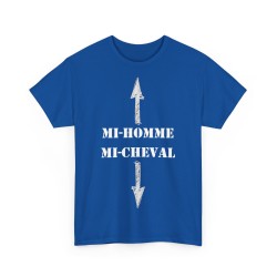 T-shirt Mi-homme mi-cheval bleu royal