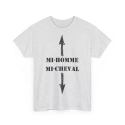 T-shirt Mi-homme mi-cheval cendre