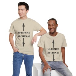 hommes avec T-shirt Mi-homme mi-cheval sable
