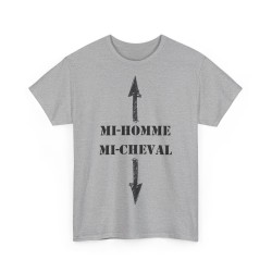 T-shirt Mi-homme mi-cheval gris
