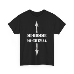 T-shirt Mi-homme mi-cheval noir