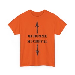 T-shirt Mi-homme mi-cheval orange