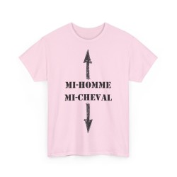 T-shirt Mi-homme mi-cheval rose