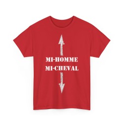 T-shirt Mi-homme mi-cheval rouge