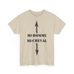 T-shirt Mi-homme mi-cheval sable