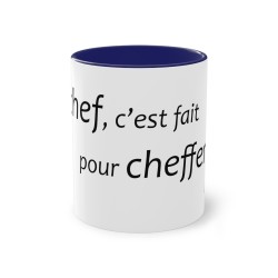 Mug un chef c'est fait bleu foncé