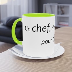 Mug un chef c'est fait vert clair en situation