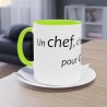 Mug un chef c'est fait vert clair en situation