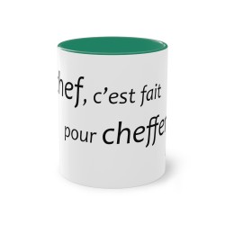 Mug un chef c'est fait vert foncé