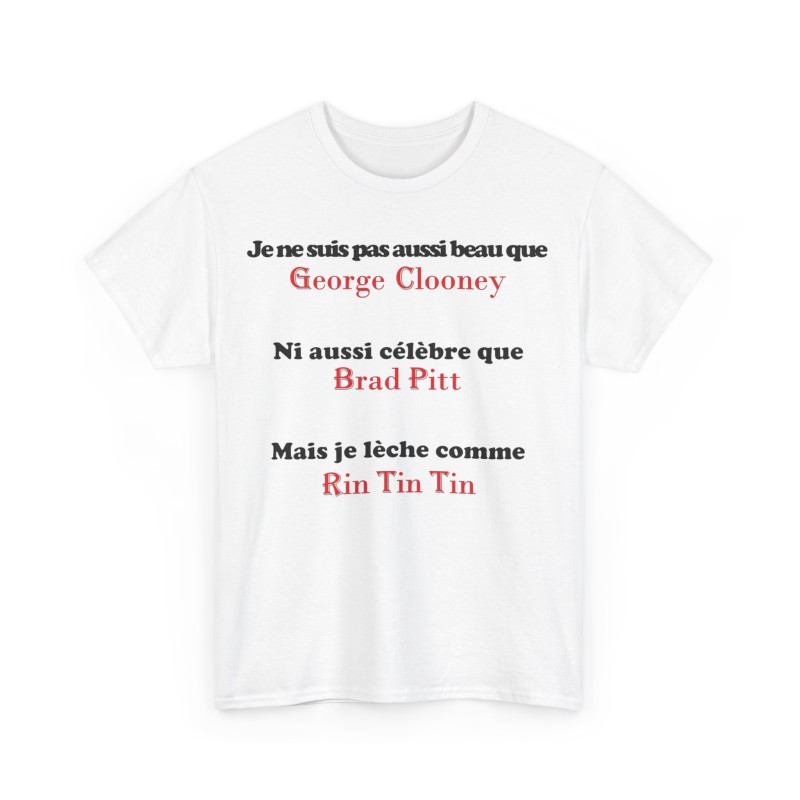 Tshirt je ne suis pas aussi beau blanc