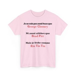 Tshirt je ne suis pas aussi beau rose