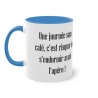 Mug Bleu Clair une journée sans café