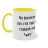 Mug jaune une journée sans café