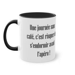 Mug noir une journée sans café