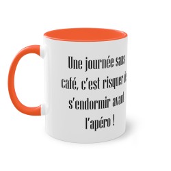 Mug orange une journée sans café