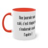 Mug rouge une journée sans café