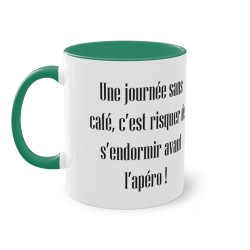 Mug vert foncé une journée sans café