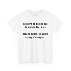 T-shirt la bière ne soigne pas blanc
