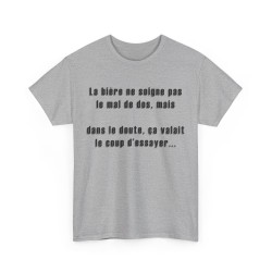T-shirt la bière ne soigne pas gris