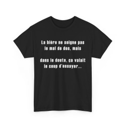 T-shirt la bière ne soigne pas noir