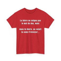 T-shirt la bière ne soigne pas rouge
