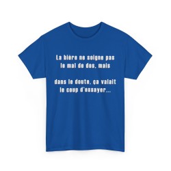 T-shirt la bière ne soigne pas bleu royal