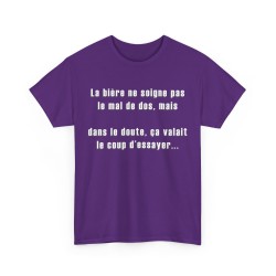 T-shirt la bière ne soigne pas violet