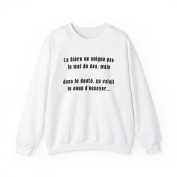 Sweat la bière ne soigne pas le mal couleur blanc