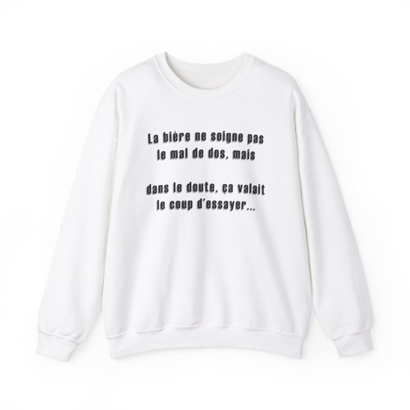 Sweat la bière ne soigne pas le mal couleur blanc