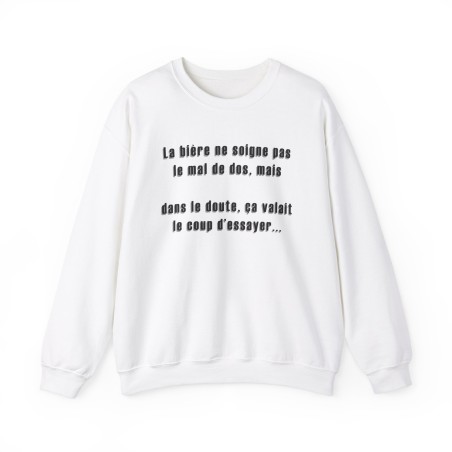 Sweat la bière ne soigne pas le mal couleur blanc