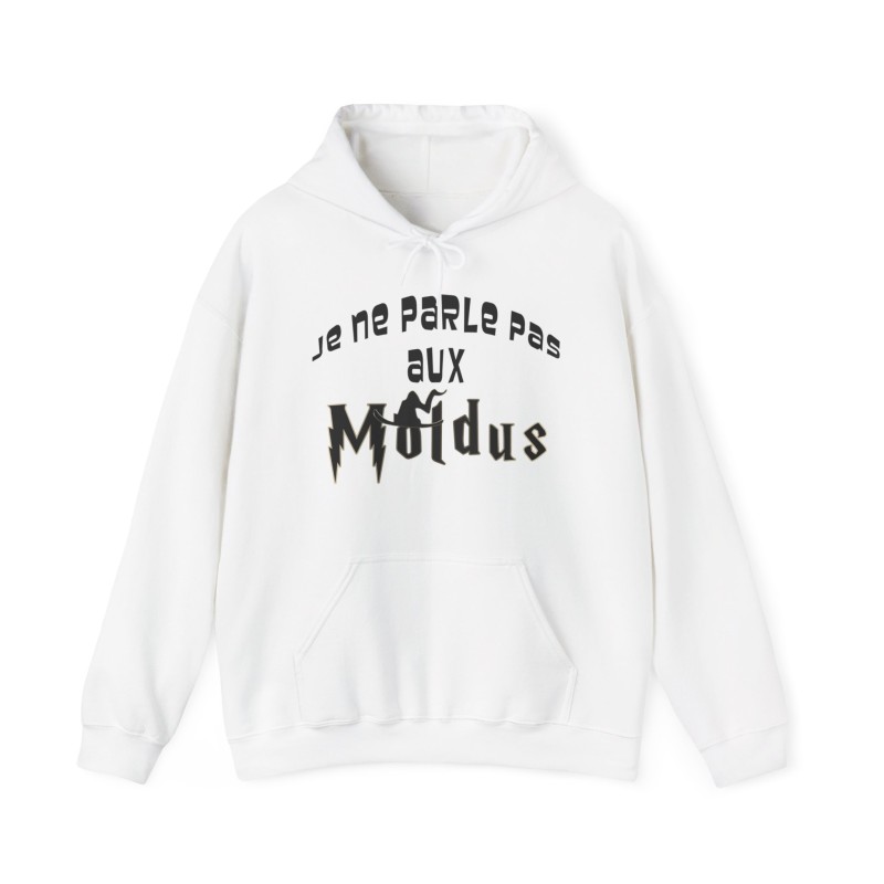Hoodie je ne parle pas aux moldus blanc