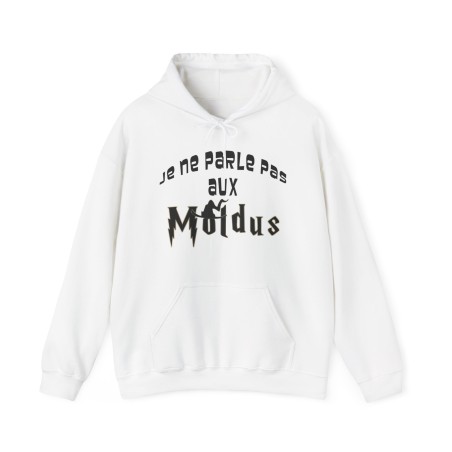 Hoodie je ne parle pas aux moldus blanc